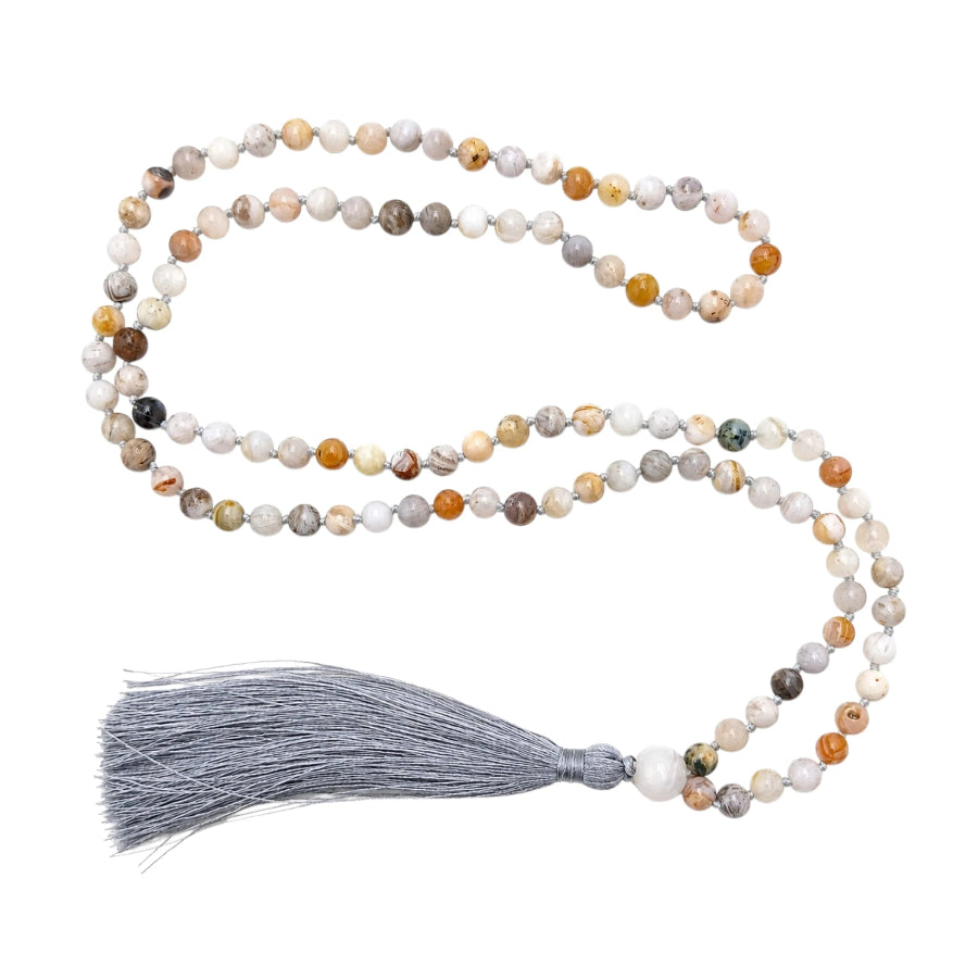 JAPA MALA: COLLAR DE ÁGATA MIXTO