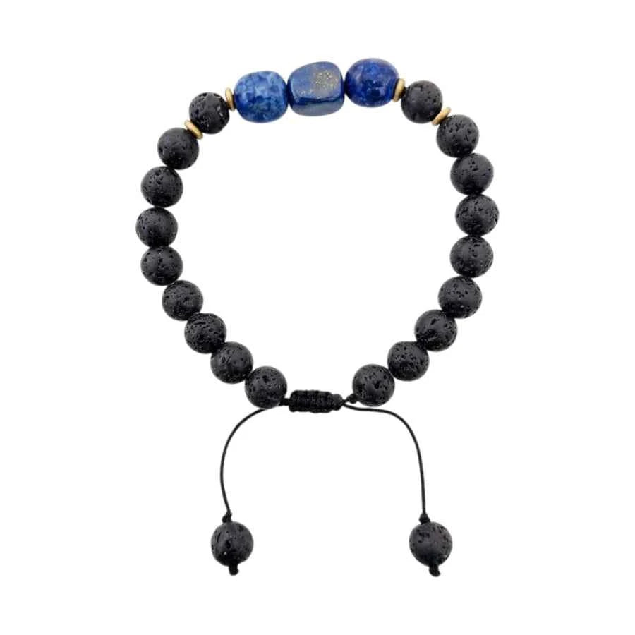 PULSERA CABALLERO PIEDRA VOLCÁNICA