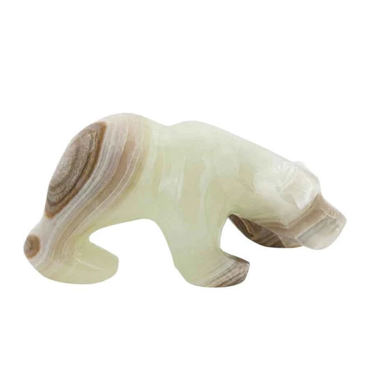 FIGURA OSO POLAR DE ÓNIX VERDE PULIDO
