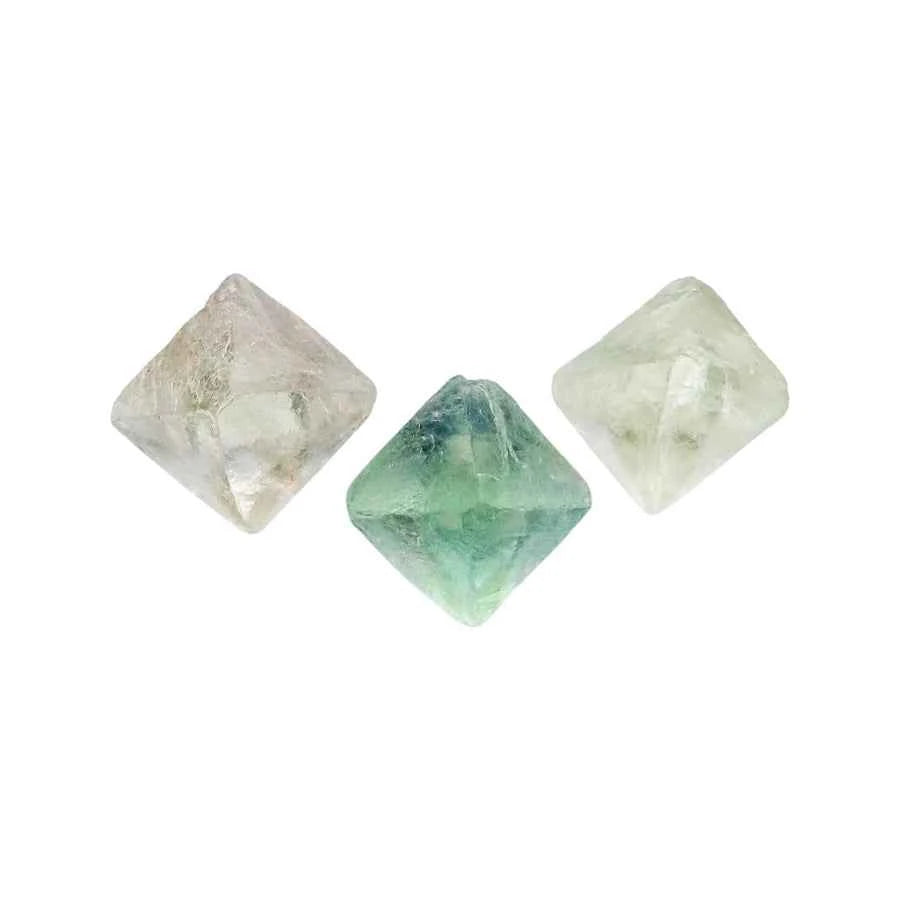 PAQUETE DE 3 OCTAEDROS DE FLUORITA VERDE