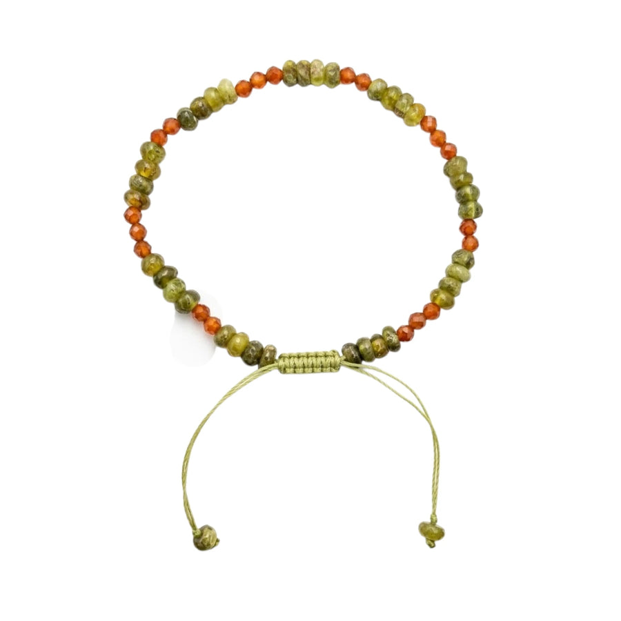 PULSERA DE GRANATE GROSULAR CON HESSONITA