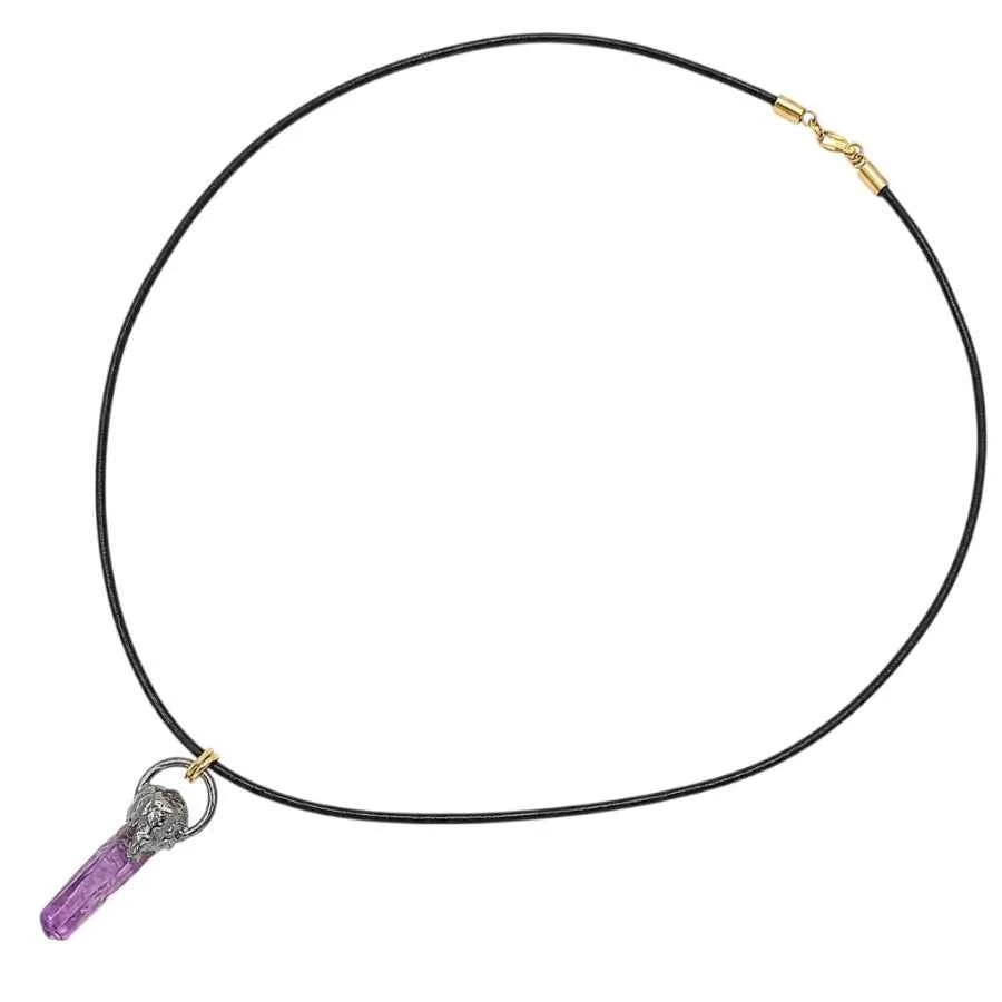 COLLAR PUNTA AMATISTA RUSTICA
