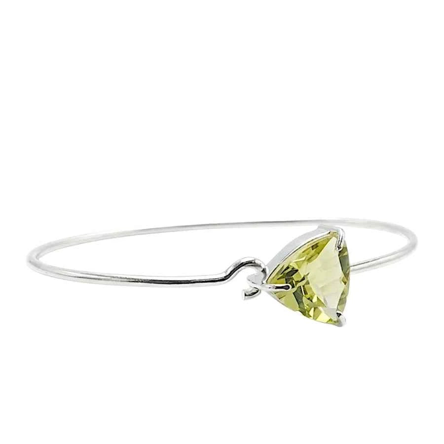 BRAZALETE DE LATÓN CON CENTRO DE CUARZO LIMON