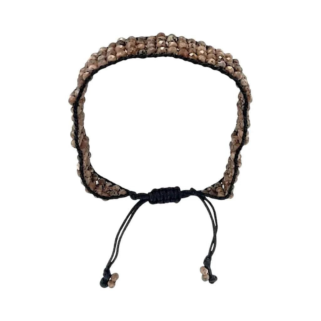 PULSERA TEJIDA DE RODONITA