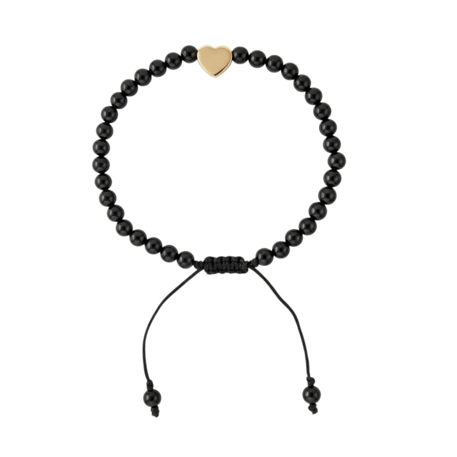 PULSERA ÁGATA NEGRA CENTRO CORAZÓN