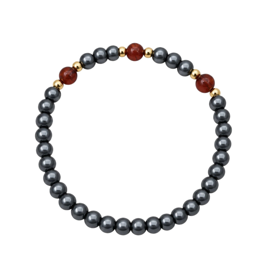 PULSERA ESFERAS DE ACERINA CON ÁMBAR