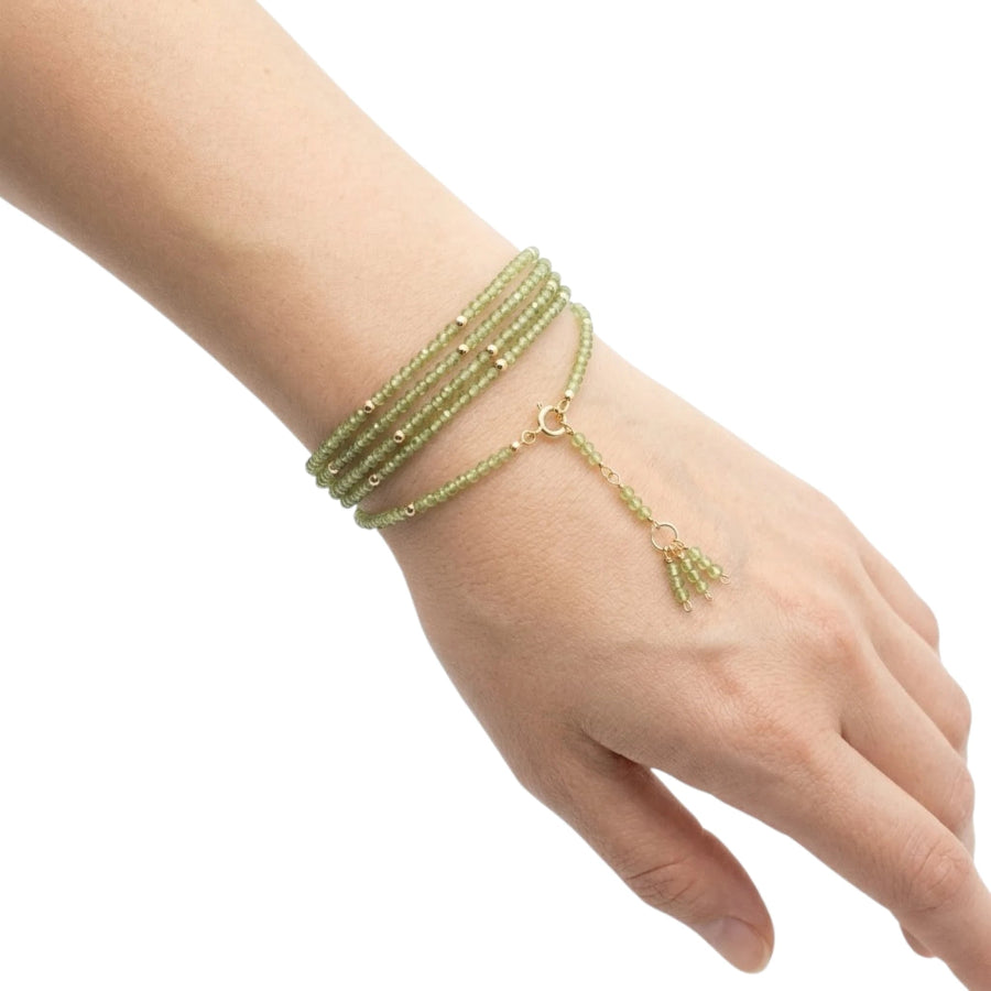 COLLAR-PULSERA ESFERAS DE PERIDOTO