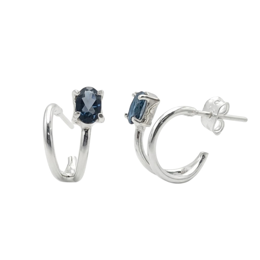ARRACADA BLUE LONDON PAR PLATA .925