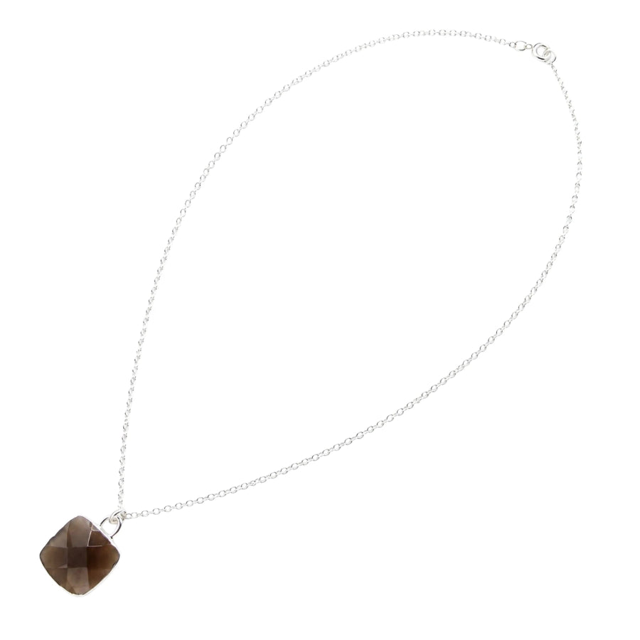 COLLAR CUARZO AHUMADO FACETADO