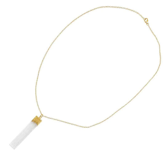 COLLAR LARGO DIJE IRREGULAR DE SELENITA