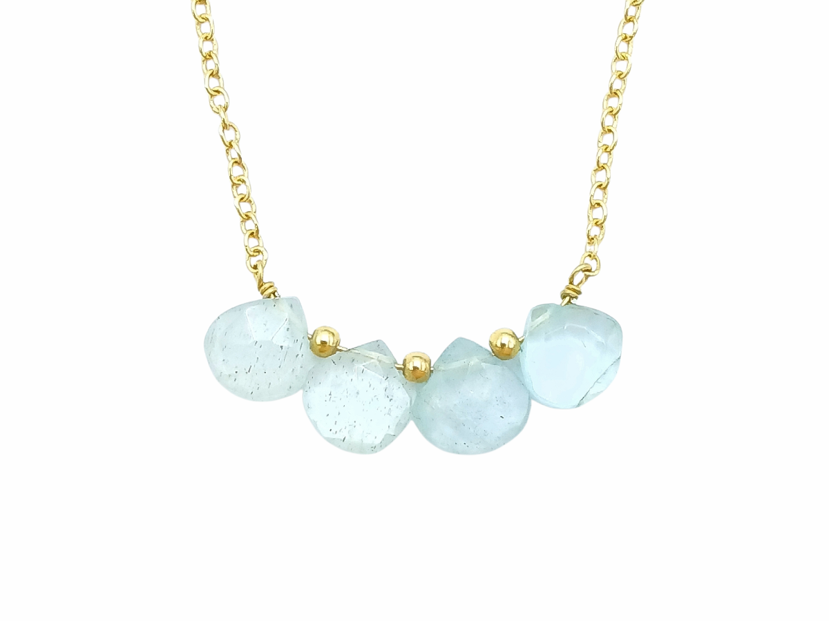 COLLAR DE PLATA .925 CENTRO AGUAMARINA