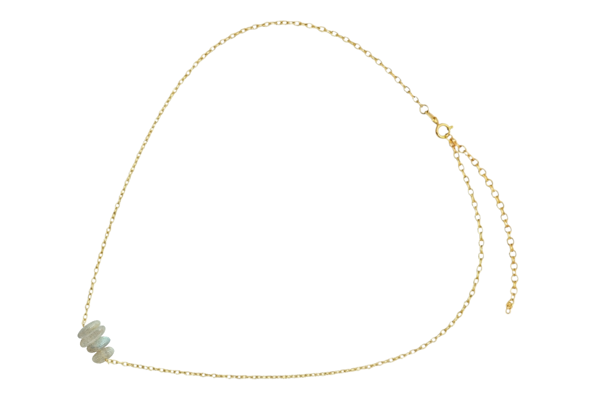 COLLAR DE PLATA .925 CENTRO LABRADORITA