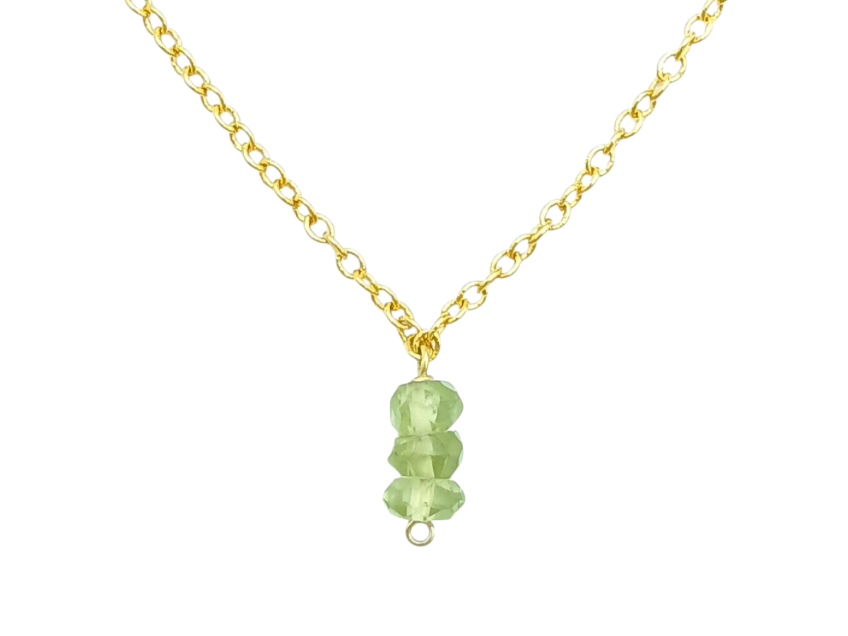 COLLAR DE PLATA .925 CENTRO PERIDOTO