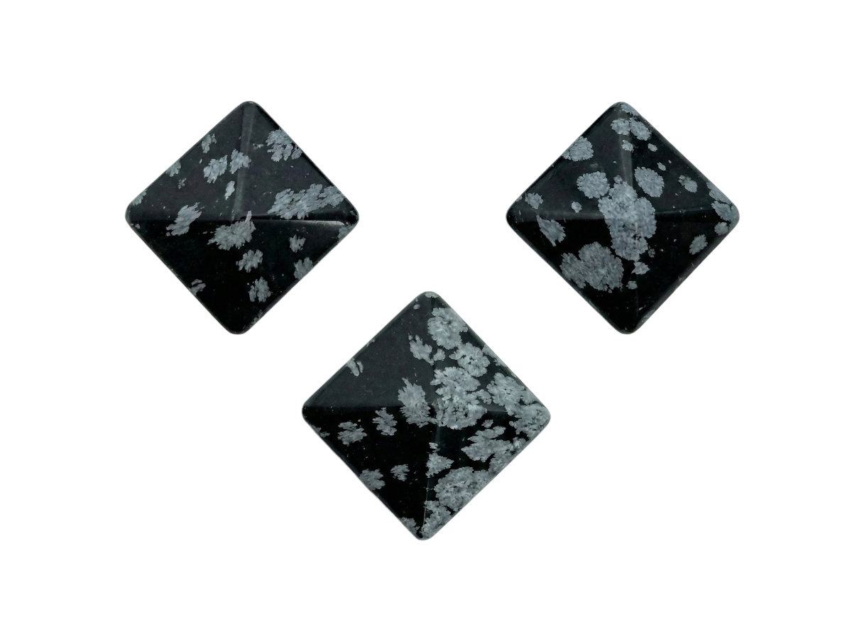 SET DE TRES PIRÁMIDES DE OBSIDIANA NEVADA