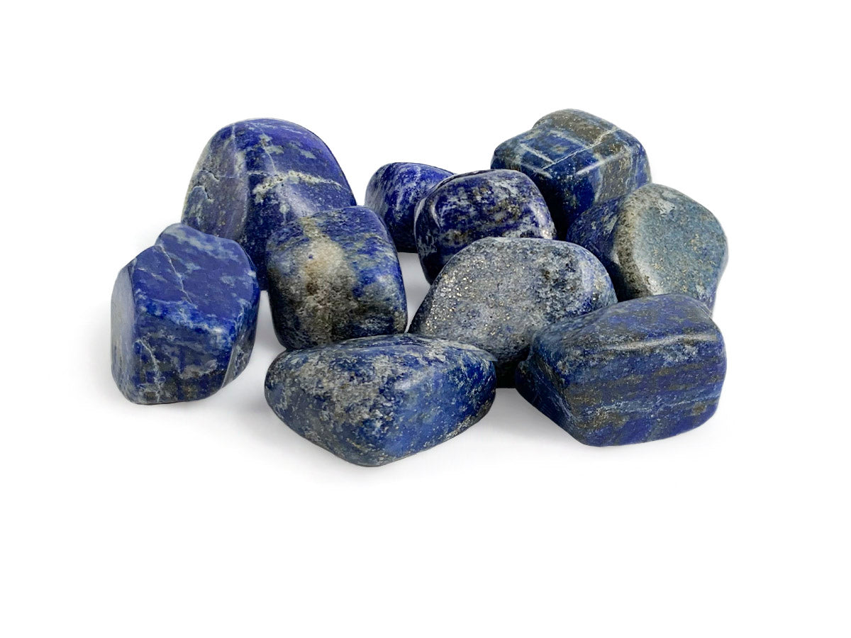 PAQUETE DE 10 PIEZAS DE TAMBORILEADO LAPISLÁZULI.