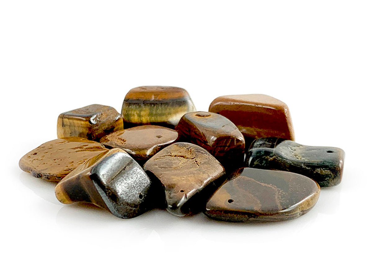 PAQUETE DE 10 PIEZAS DE TAMBORILEADO OJO DE TIGRE.