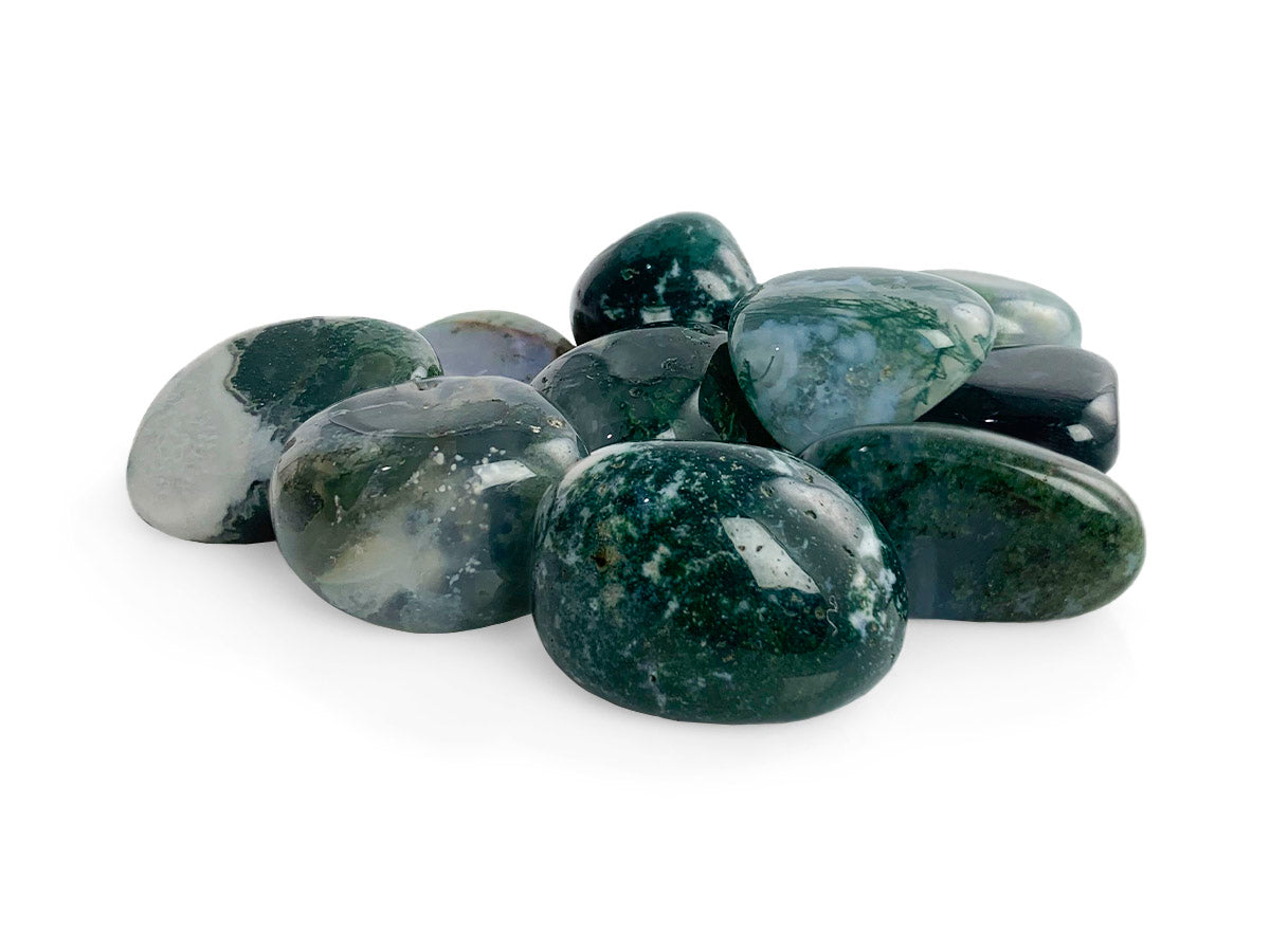 PAQUETE DE 10 PIEZAS DE TAMBORILEADO JASPE OCEÁNICO.