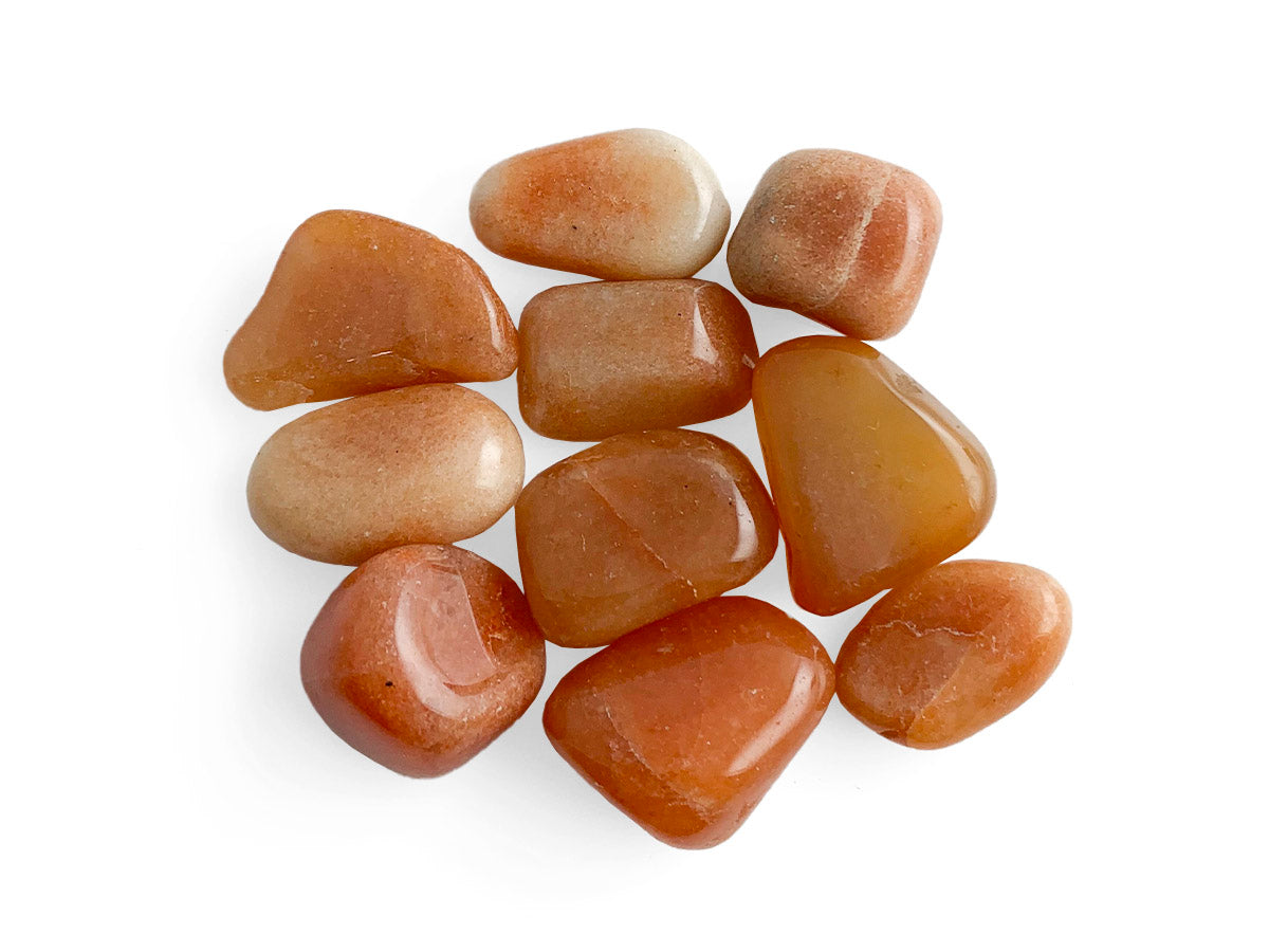 PAQUETE DE 10 PIEZAS DE TAMBORILEADO VENTURINA NARANJA
