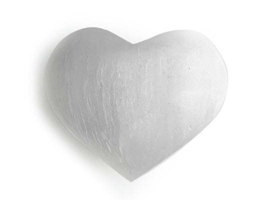 CORAZÓN PUFF DE SELENITA BLANCA MEDIANO.