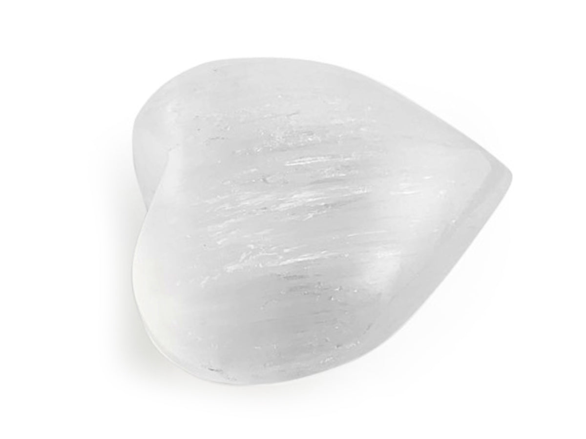 CORAZÓN PUFF DE SELENITA BLANCA MEDIANO.