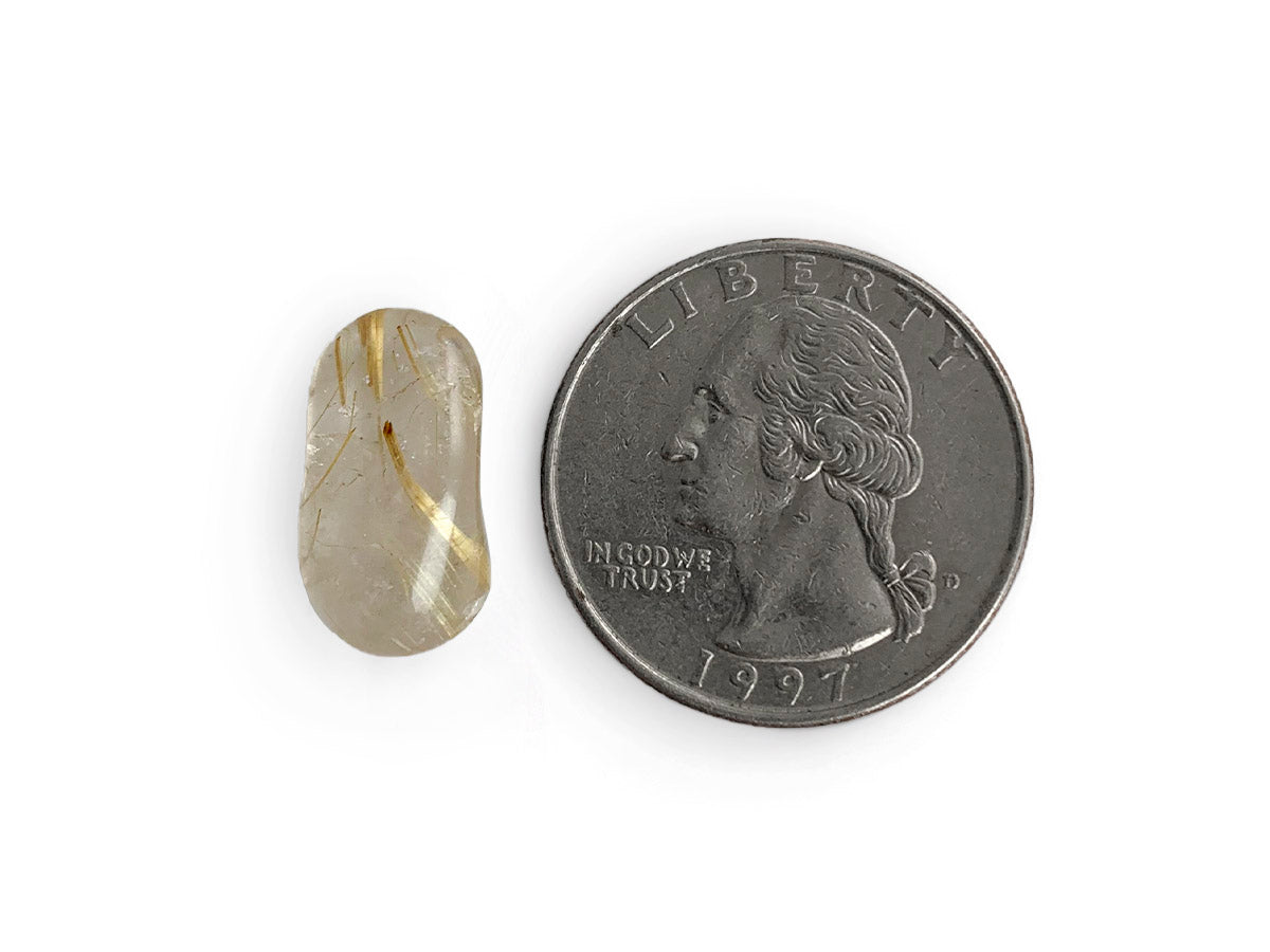 PAQUETE DE 10 PIEZAS DE TAMBORILEADO CUARZO RUTILADO.