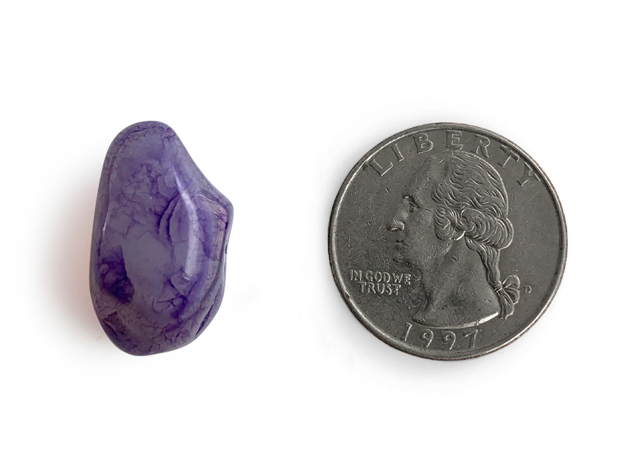 PAQUETE DE 10 PIEZAS DE TAMBORILEADO ÁGATA MORADA.
