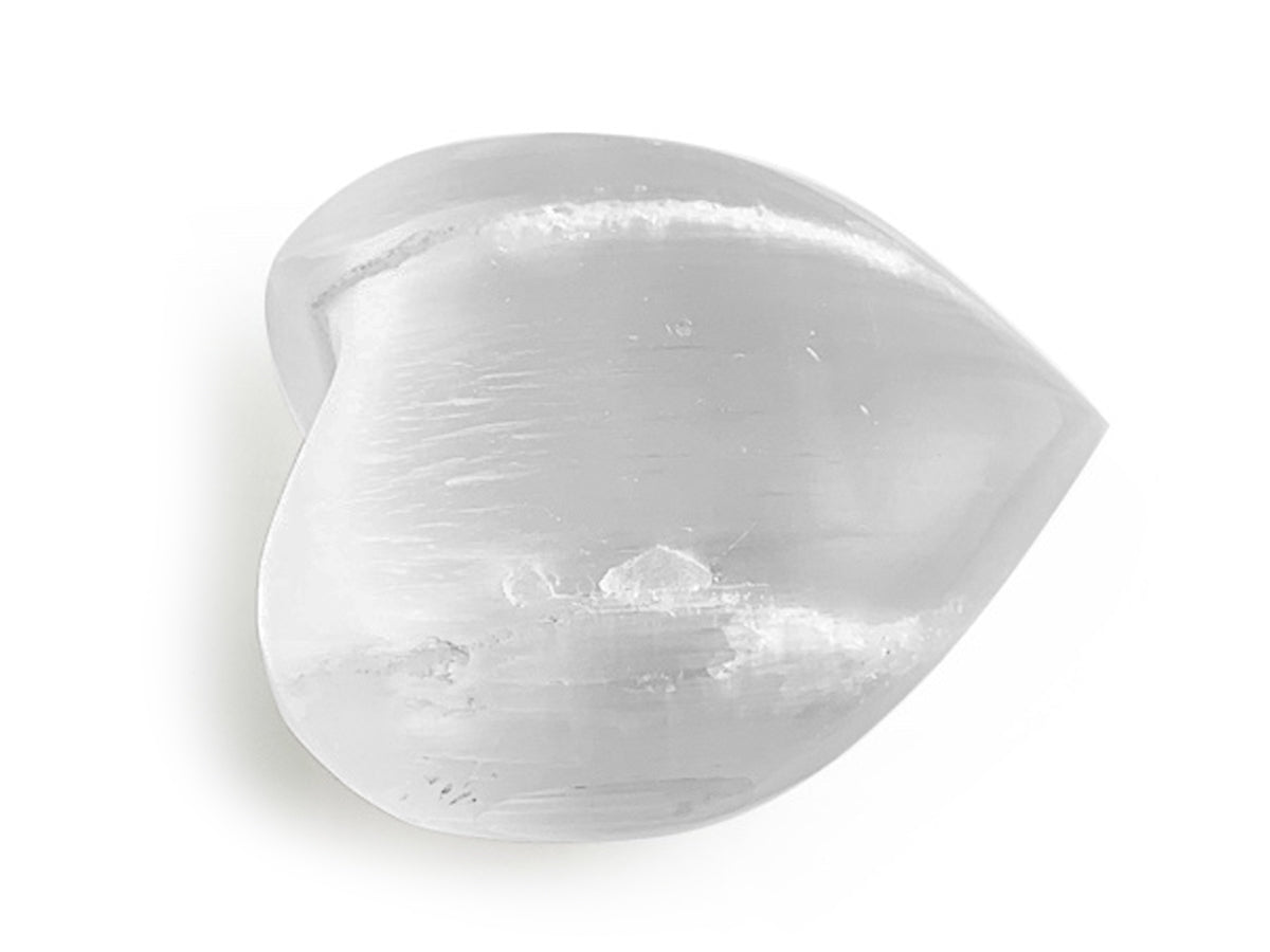 CORAZÓN PUFF DE SELENITA BLANCA CHICO.