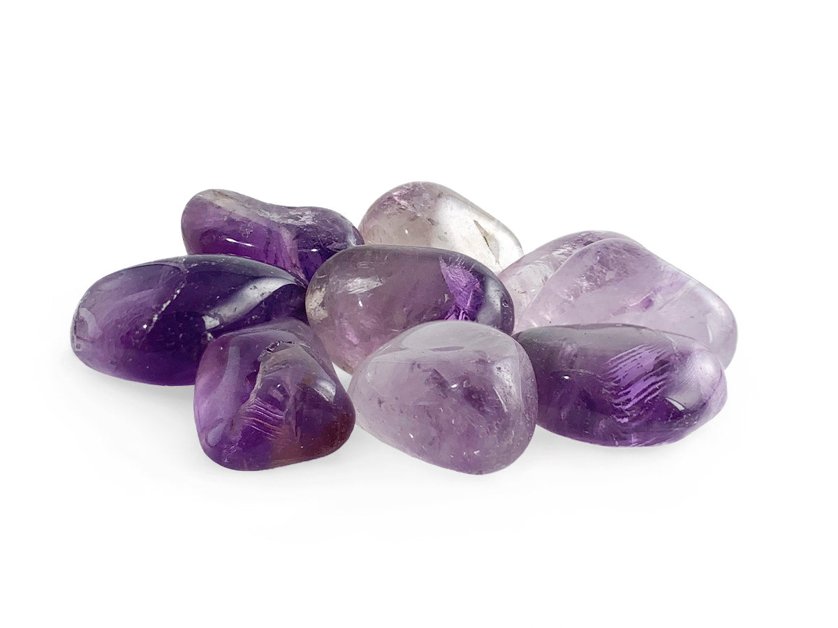 PAQUETE DE 10 PIEZAS DE TAMBORILEADO AMATISTA.