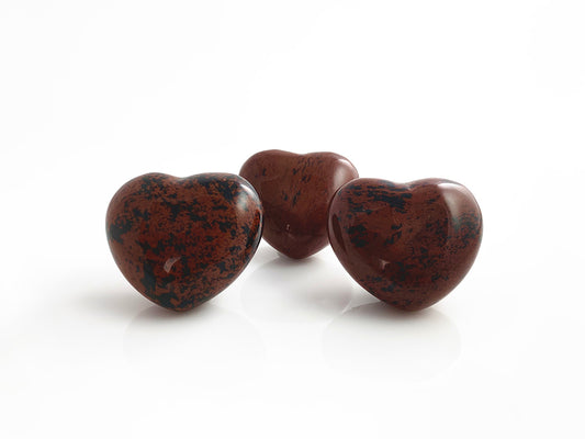 CORAZÓN PUFF CHICO DE OBSIDIANA MARRÓN.