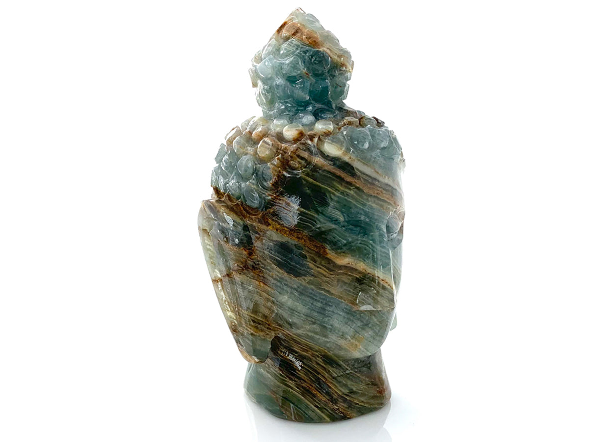 CABEZA DE BUDA DE ÓNIX AZUL CHICO.