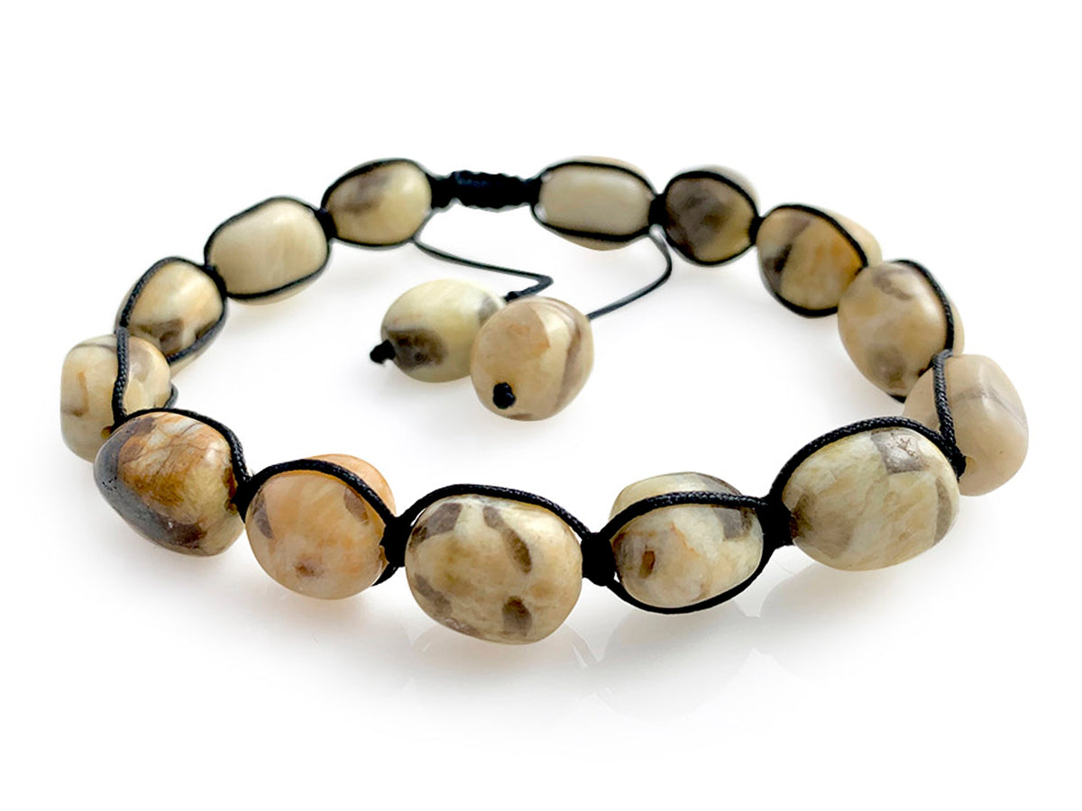 PULSERA DE JASPE LECHOSO NUGGET.