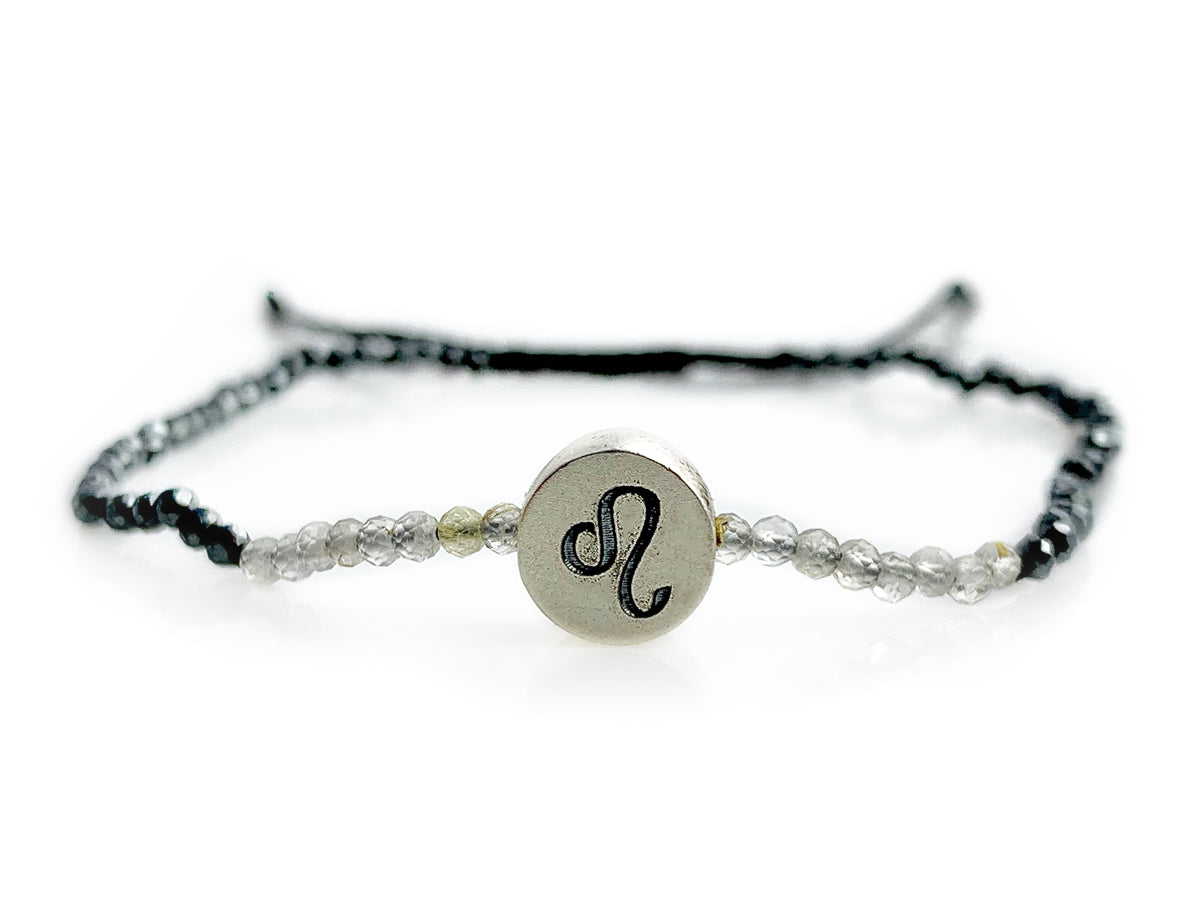 PULSERA DEL ZODIACO "LEO" CON ESPINELA.
