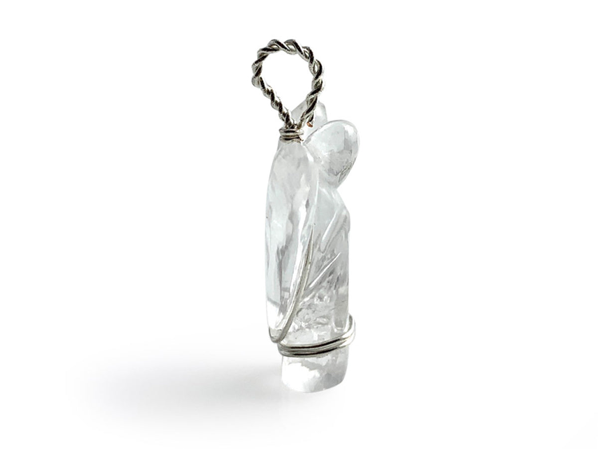 DIJE ÁNGEL DE CUARZO BLANCO.
