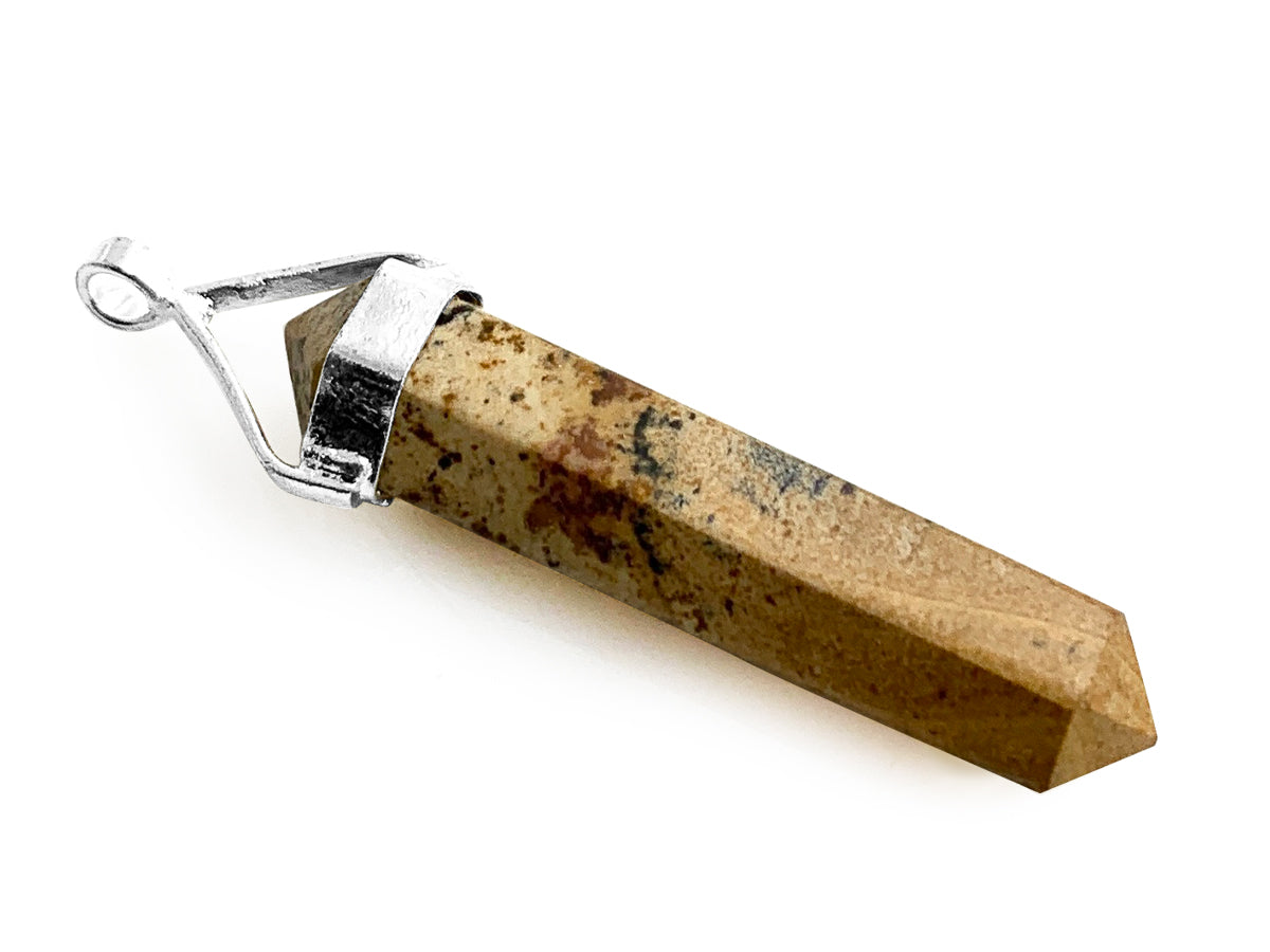 DIJE DOBLE PUNTA JASPE PAISAJE.