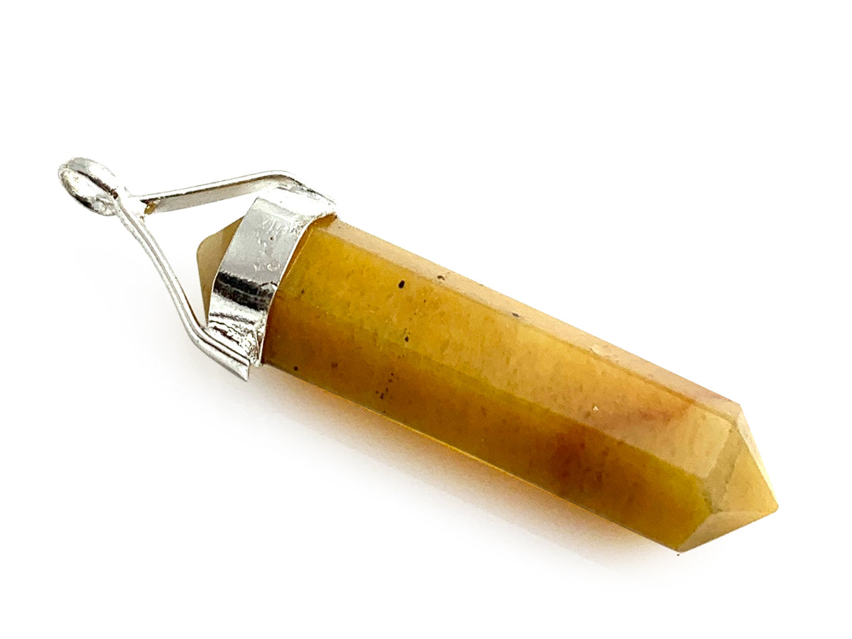 DIJE DOBLE PUNTA VENTURINA AMARILLA.