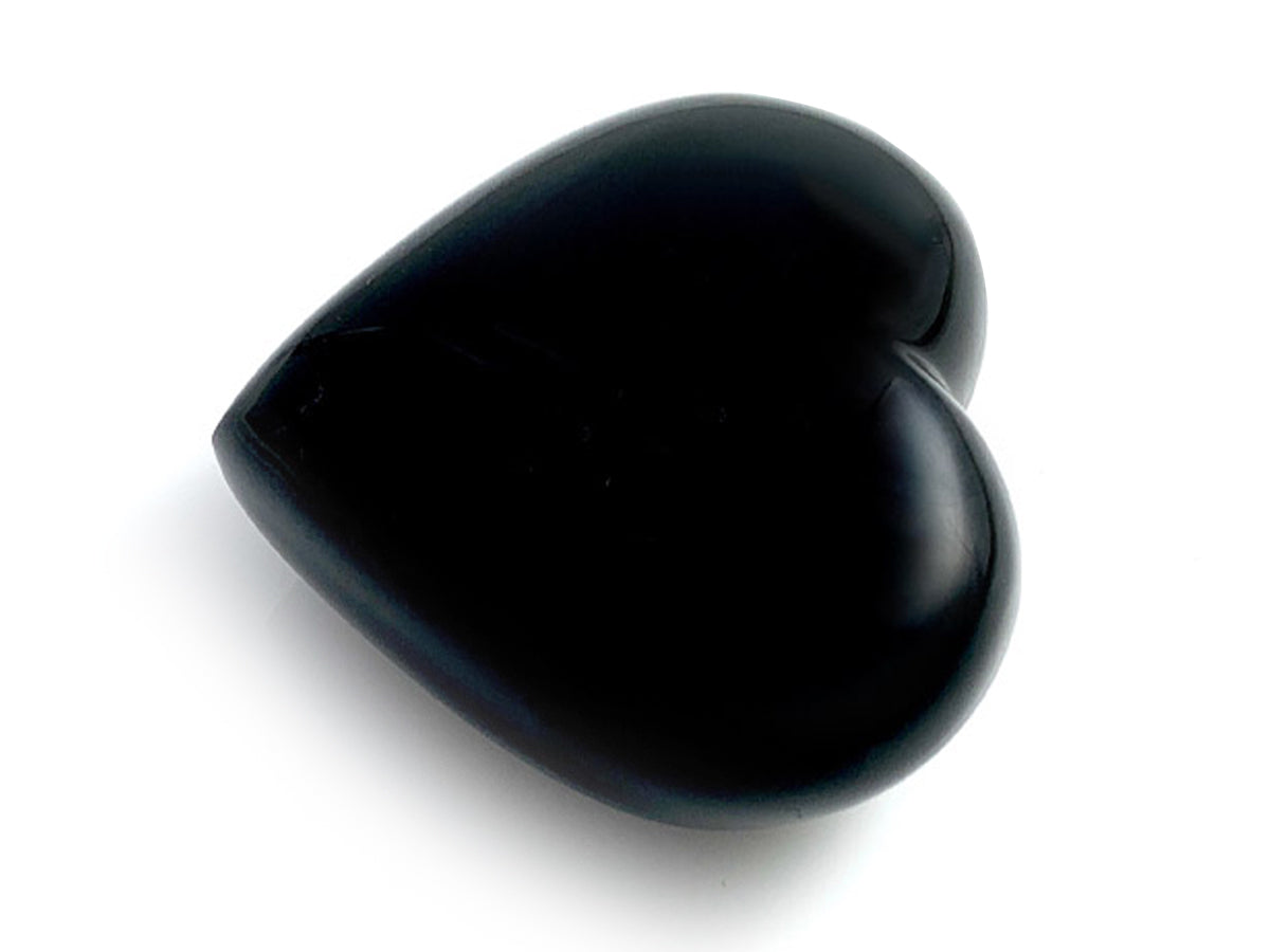 Corazón puff obsidiana 4.5 cm.