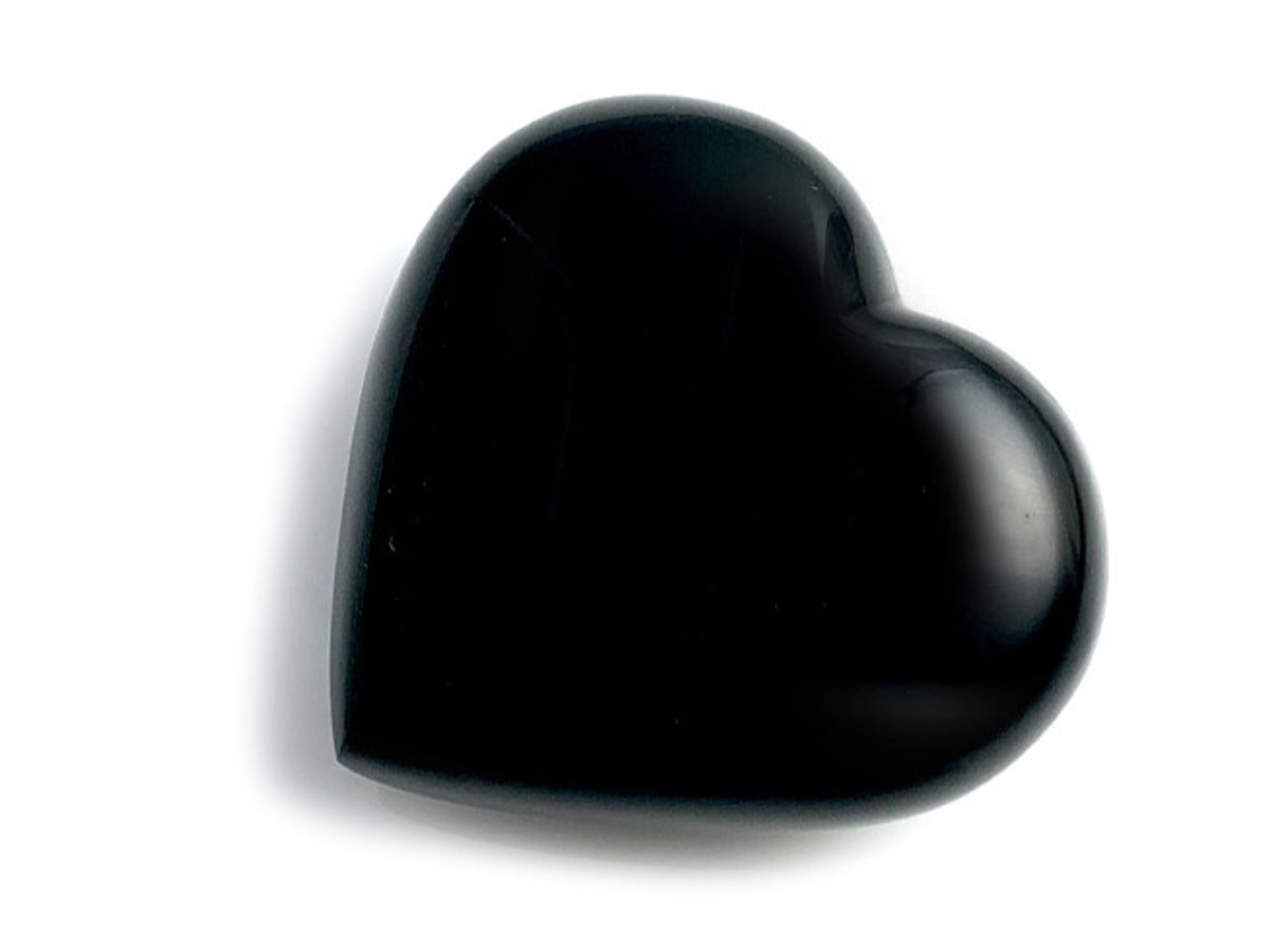 Corazón puff obsidiana 4.5 cm.