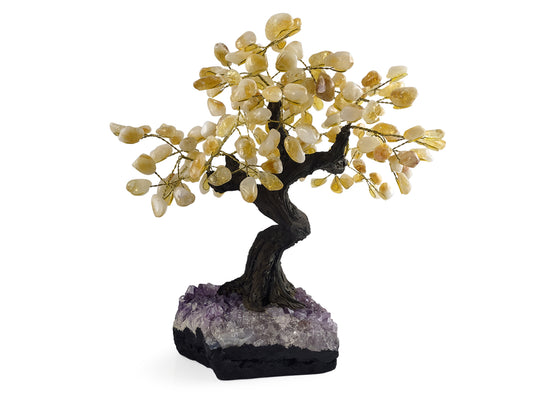 ÁRBOL BONSÁI DE CUARZO CITRINO DE 30 CM.