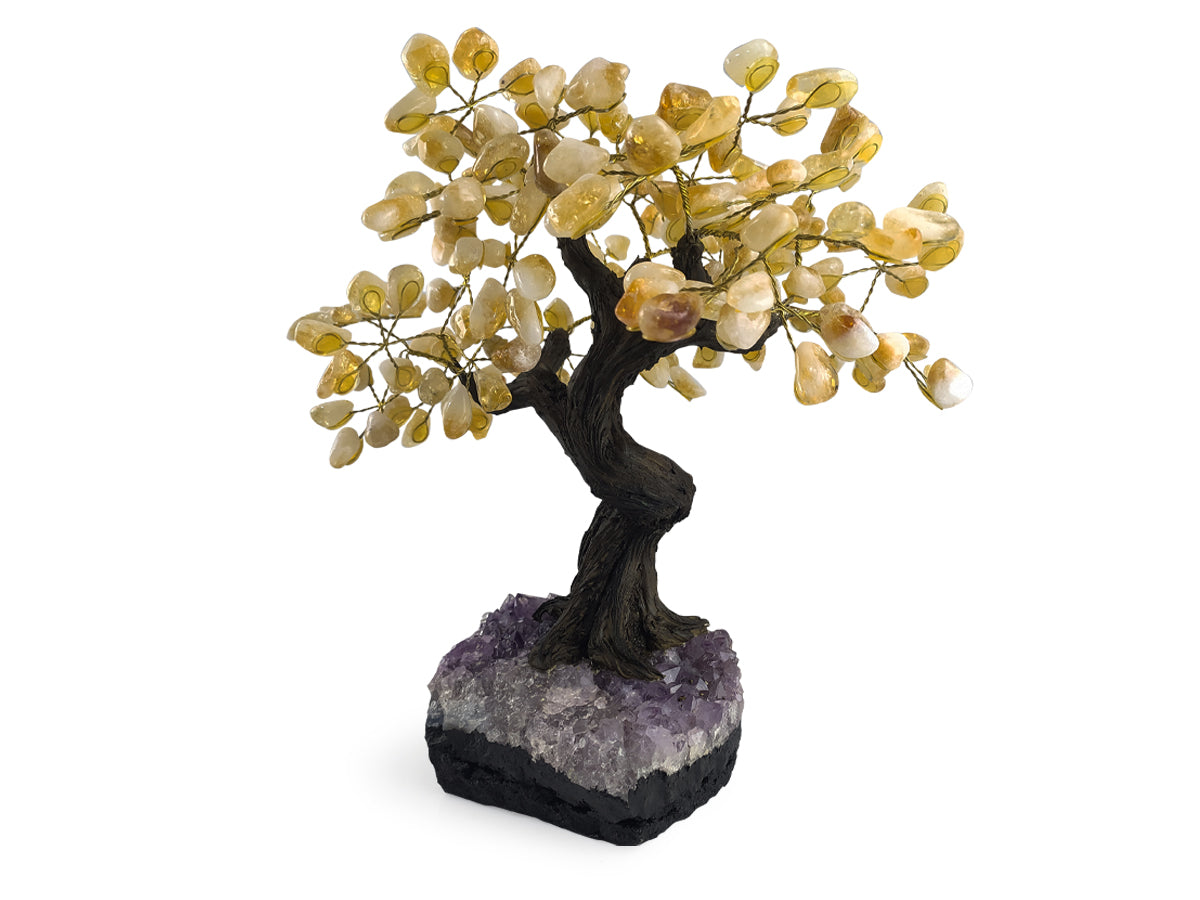 ÁRBOL BONSÁI DE CUARZO CITRINO DE 30 CM.