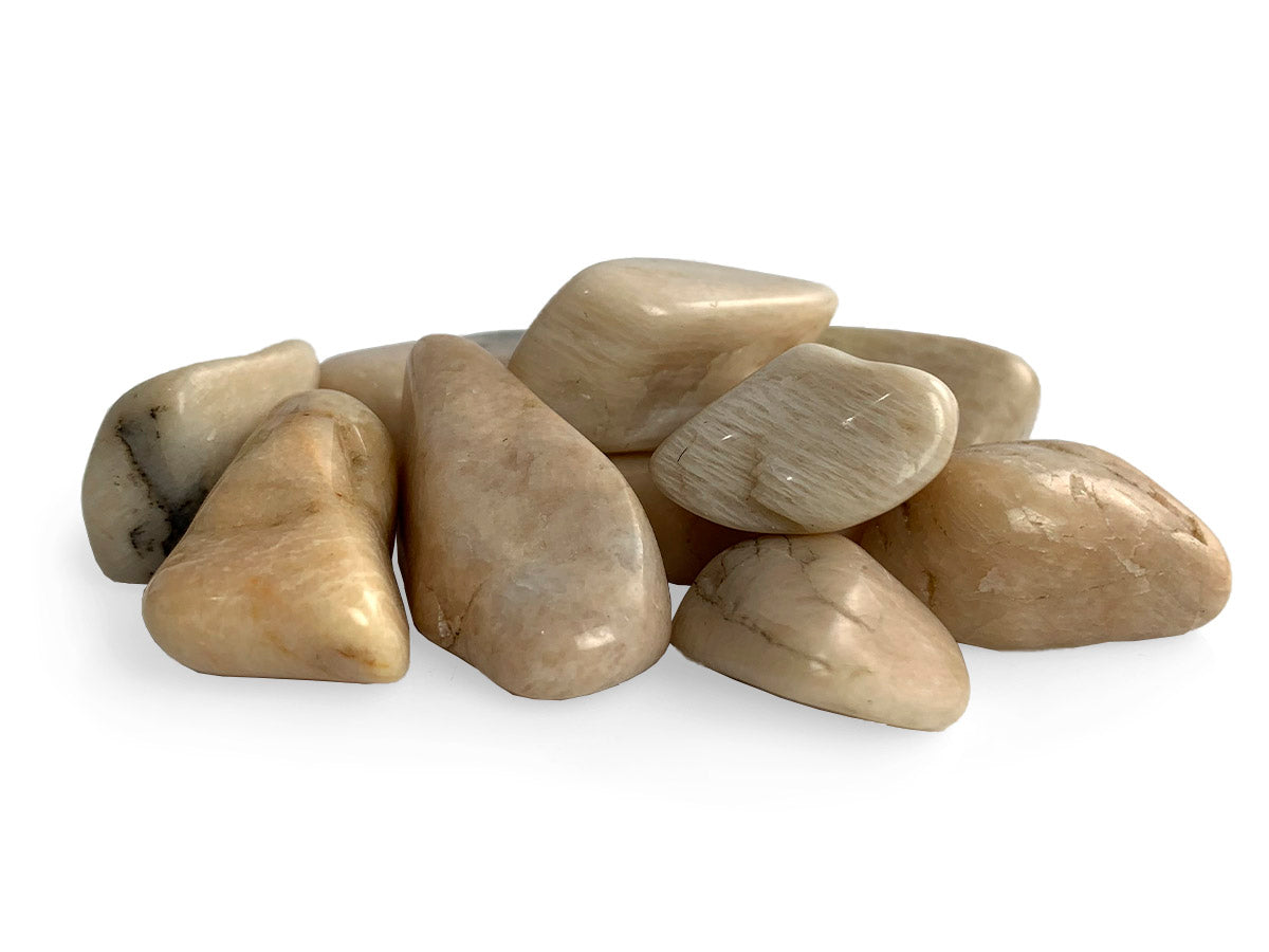 PAQUETE DE 10 PIEZAS DE TAMBORILEADO FELDESPATO.