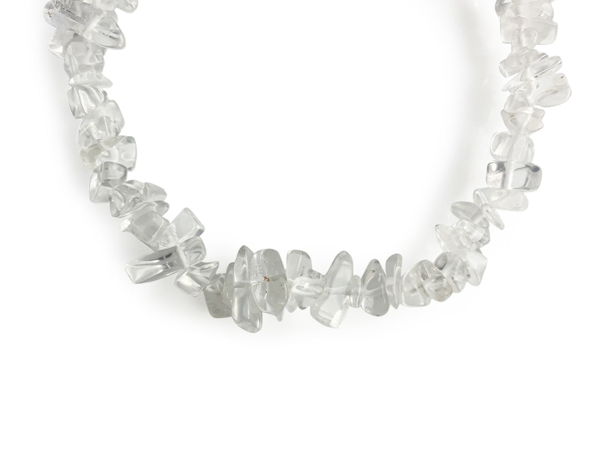PULSERA CHIPS DE CUARZO BLANCO