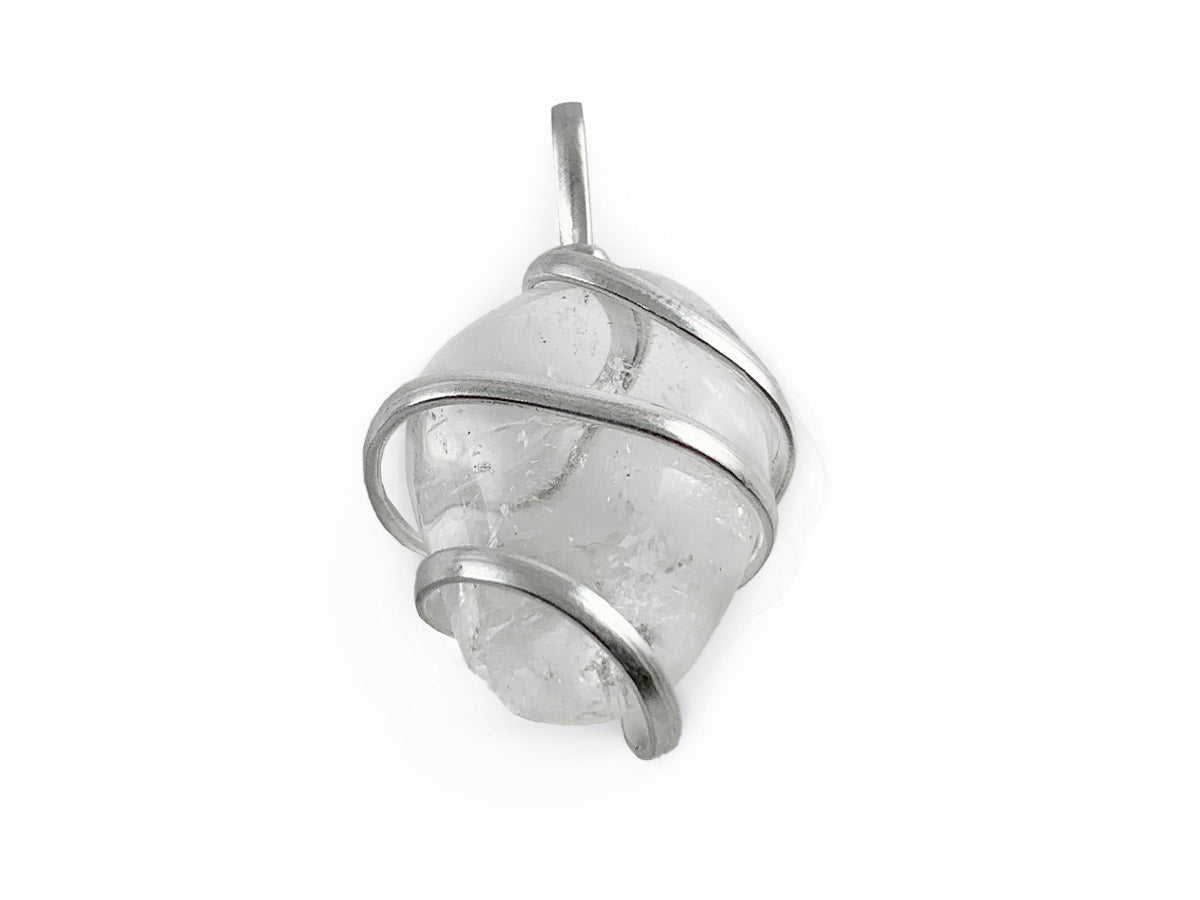 DIJE ESPIRAL DE CUARZO BLANCO NUGGET