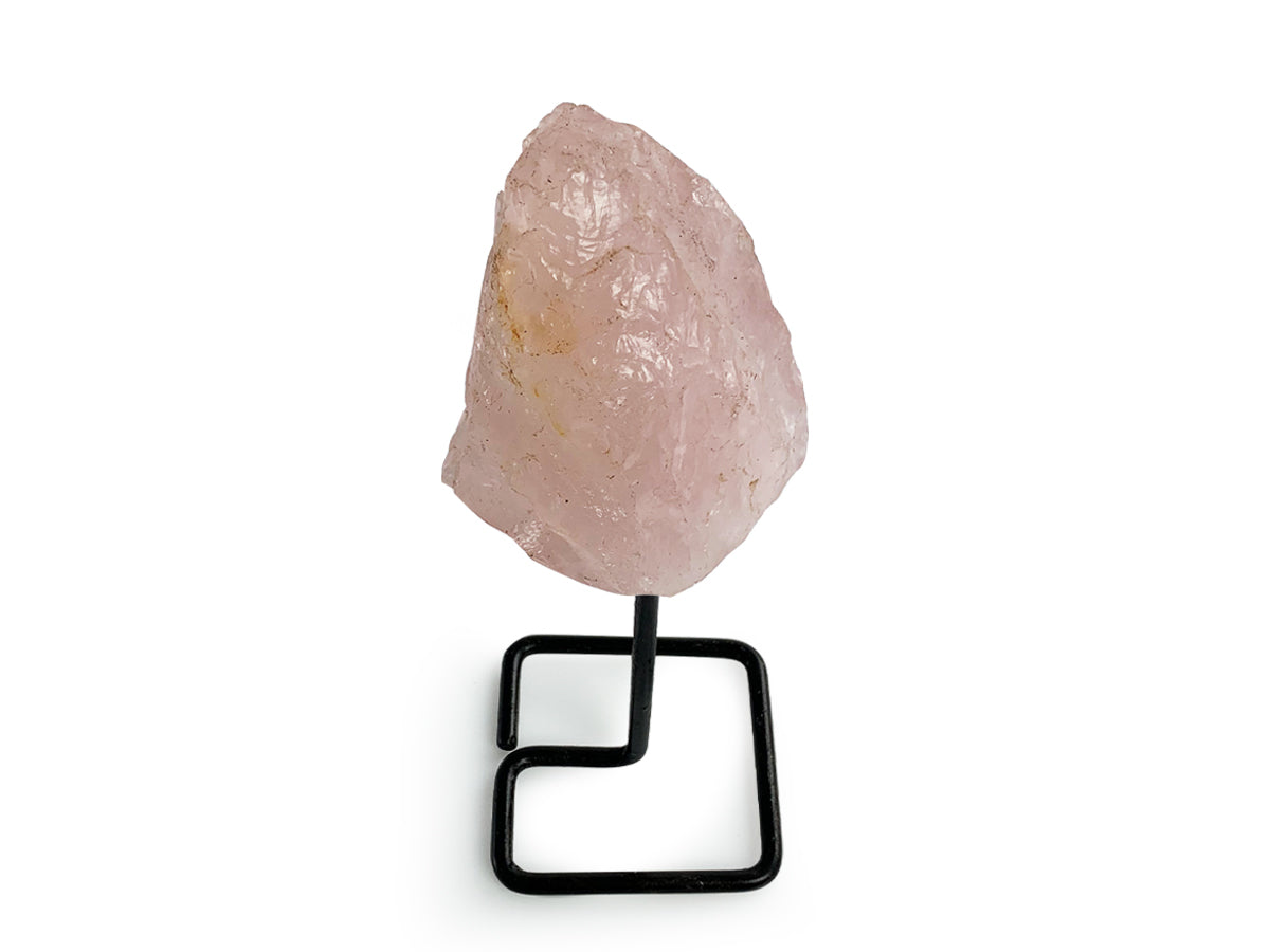 PIN DE CUARZO ROSA EN BASE DE METAL