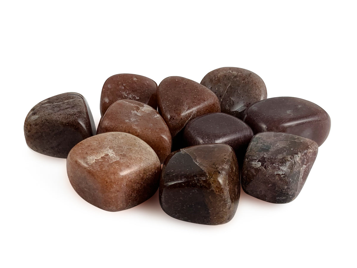 PAQUETE DE 10 PIEZAS DE TAMBORILEADO CUARZO FRESA.