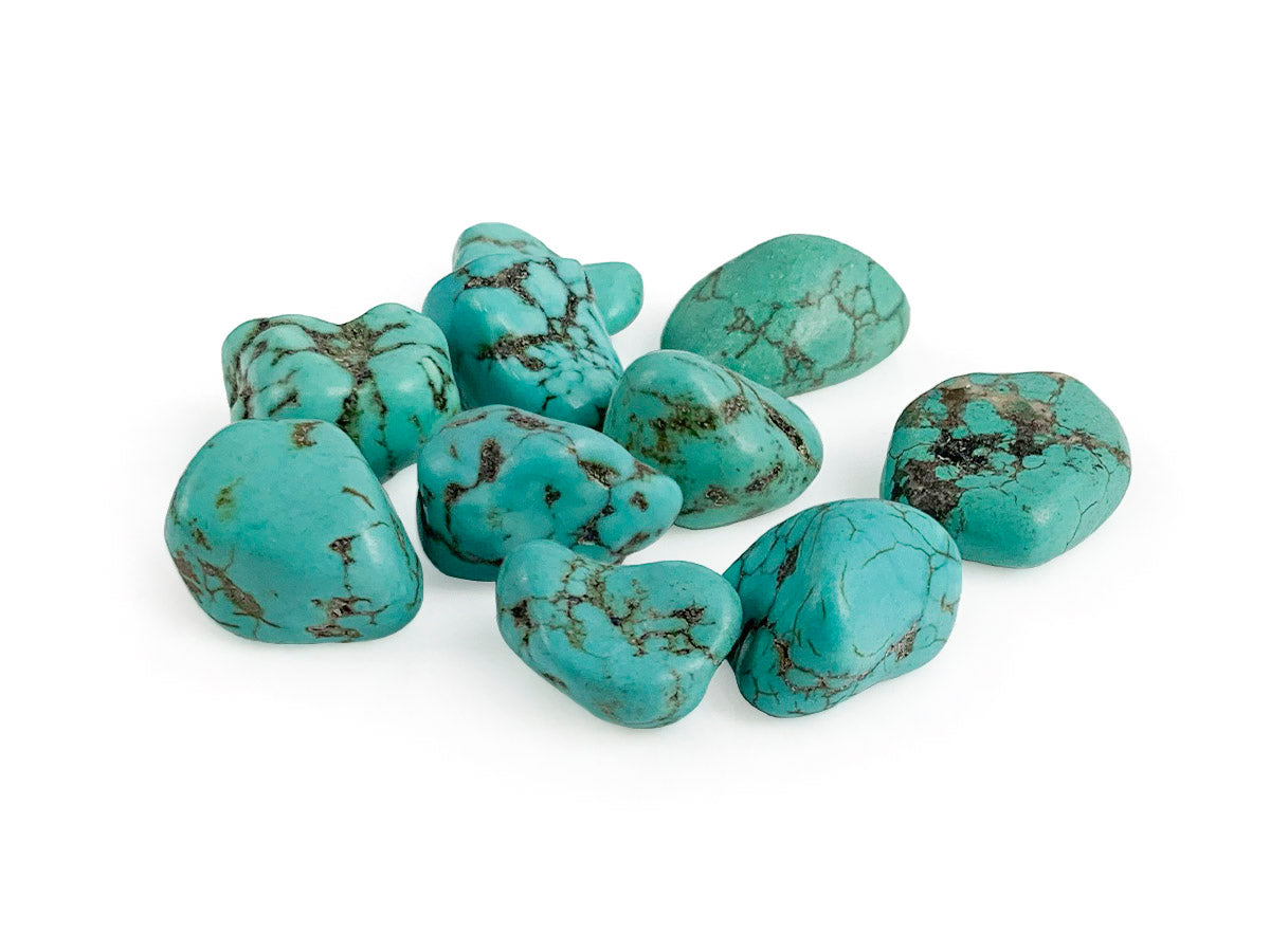 PAQUETE DE 10 PIEZAS DE TAMBORILEADO TURQUESA.