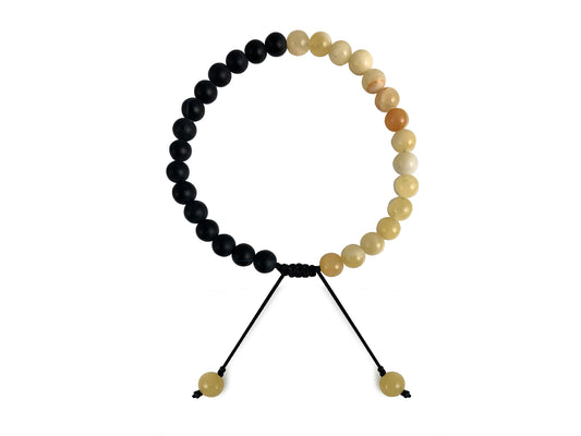 PULSERA CHAKRAS "MANIPURA" ÁGATA MATE Y CALCITA