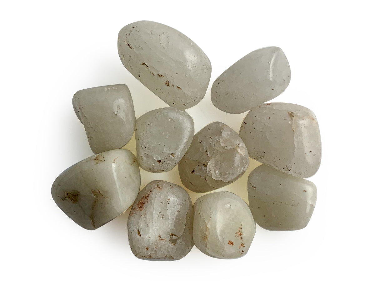 PAQUETE DE 10 PIEZAS DE TAMBORILEADO PIEDRA LUNA