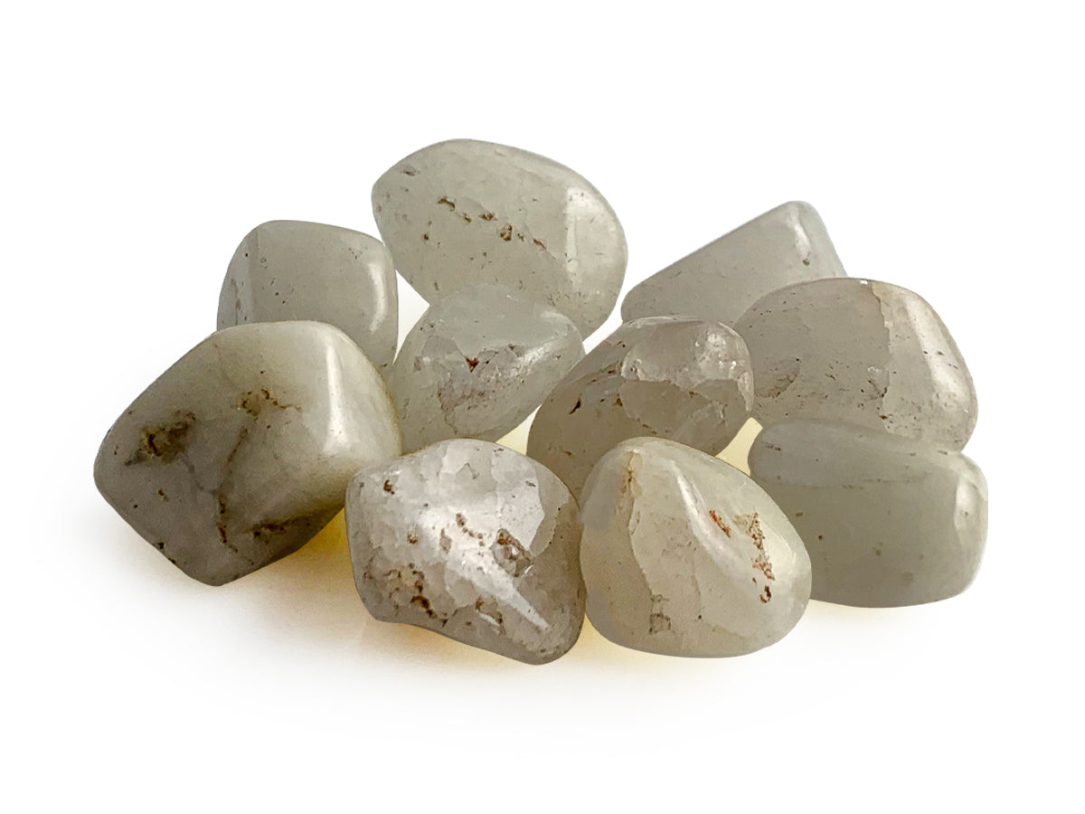 PAQUETE DE 10 PIEZAS DE TAMBORILEADO PIEDRA LUNA