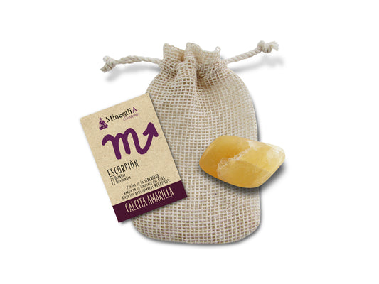 COSTALITO PIEDRA DEL ZODIACO "ESCORPIO" CALCITA AMARILLA.