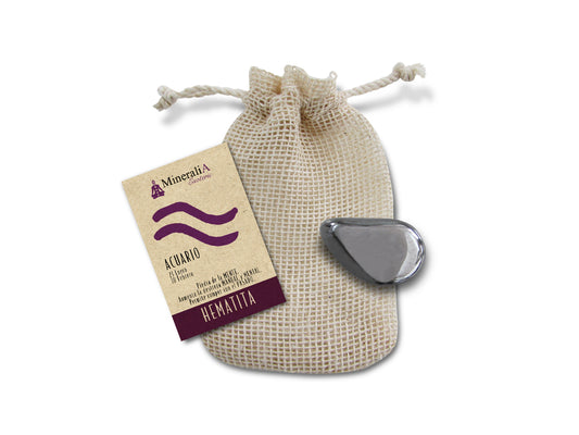 COSTALITO PIEDRA DEL ZODIACO "ACUARIO" HEMATITA